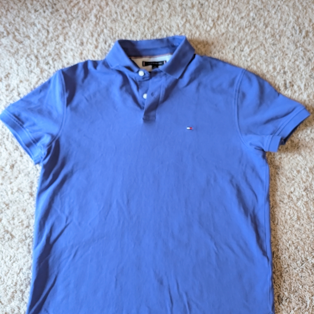 Tommy Hilfiger Classic Blue SS Polo Shirt Mens Size L
